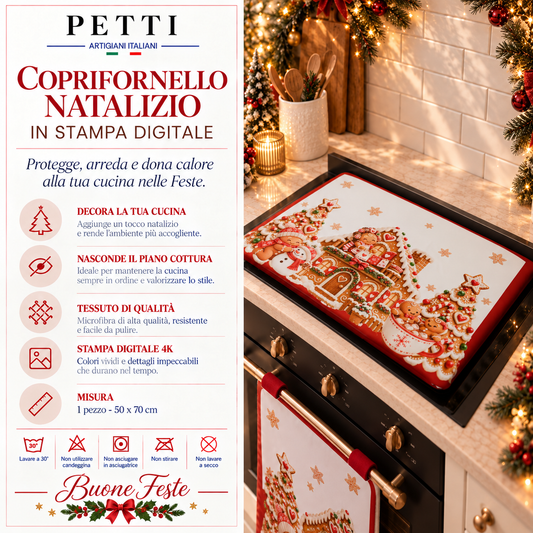 Coprifornello Natalizio Coprifuochi Cucina in Stampa Digitale Marzapane