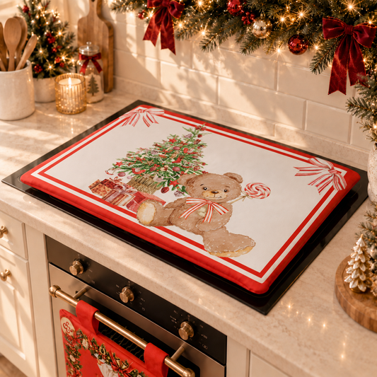 Housse de plaque de cuisson de Noël pour cuisine en impression numérique Ours