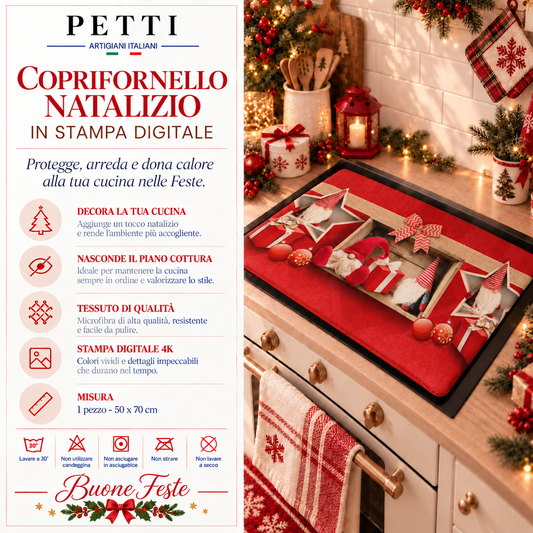 Coprifornello Natalizio Coprifuochi Cucina in Stampa Digitale Elfo
