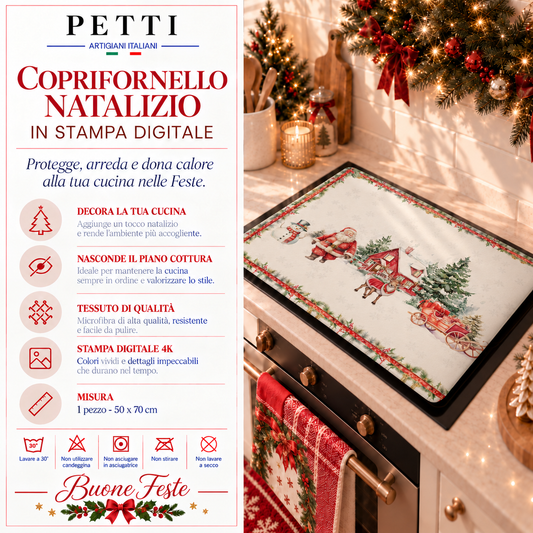 Protection de plaque de cuisson de Noël en impression numérique Xmas Terre du Père Noël