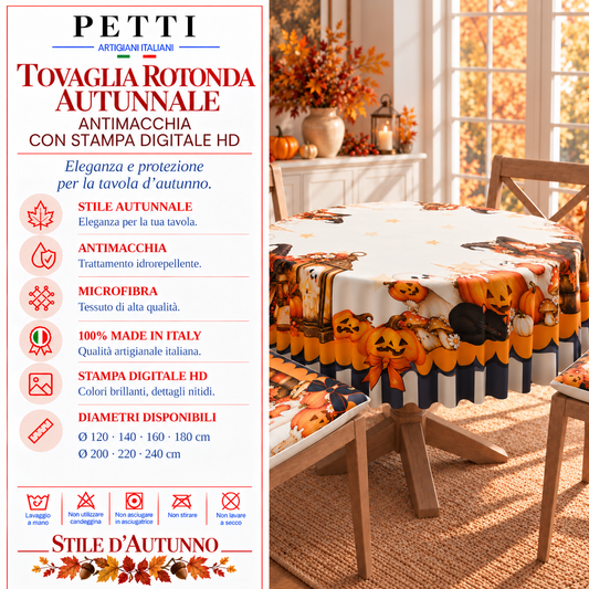 Tovaglia Rotonda Antimacchia Elegante - Ideale per cucina e sala da pranzo Witch