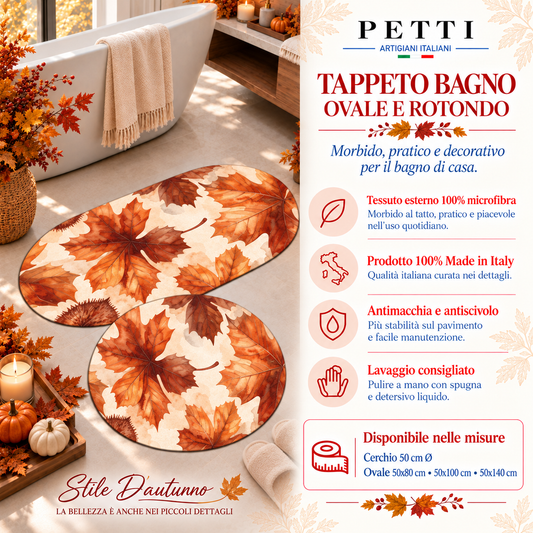 Tappeto Bagno Stampa Digitale Forma Ovale Autunno 14