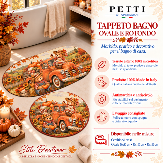 Tappeto Bagno Stampa Digitale Forma Ovale Farm Teddy