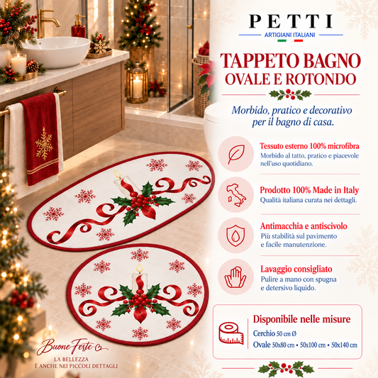 Tappeto Bagno Stampa Digitale Natalizio Forma Ovale Incanto