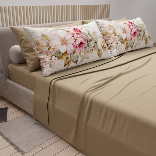 Draps en Coton, Parure de Lit avec Taies d'Oreiller en Impression Numérique Provence