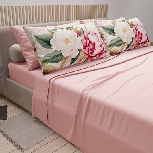 Draps en Coton, Parure de Lit avec Taies d'Oreiller en Impression Numérique Sofia