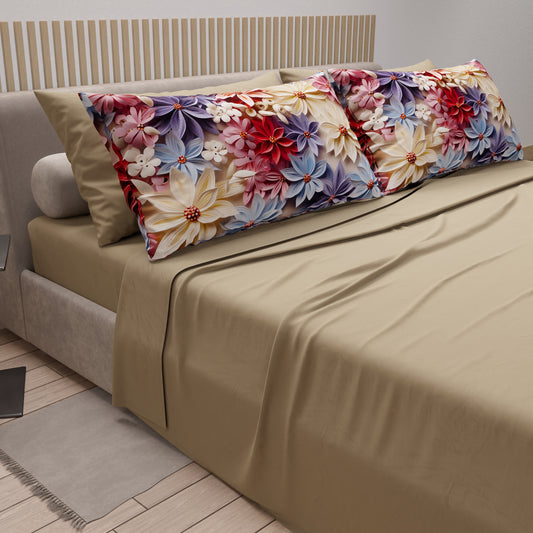 Draps en Coton, Parure de Lit avec Taies d'Oreiller en Impression Numérique Bali