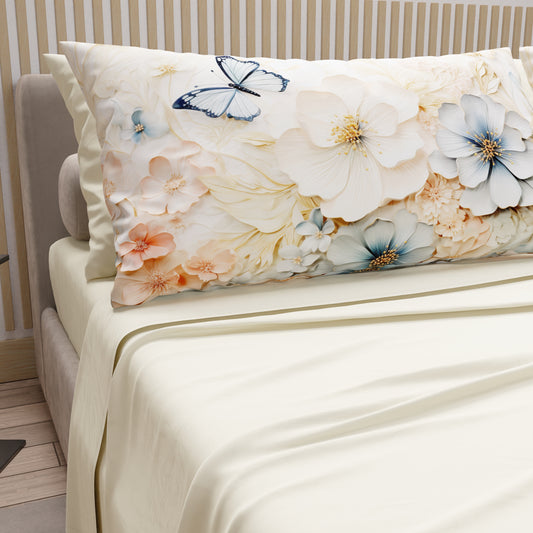 Lenzuola in Cotone, Completo Letto con Federe in Stampa Digitale Mariposa