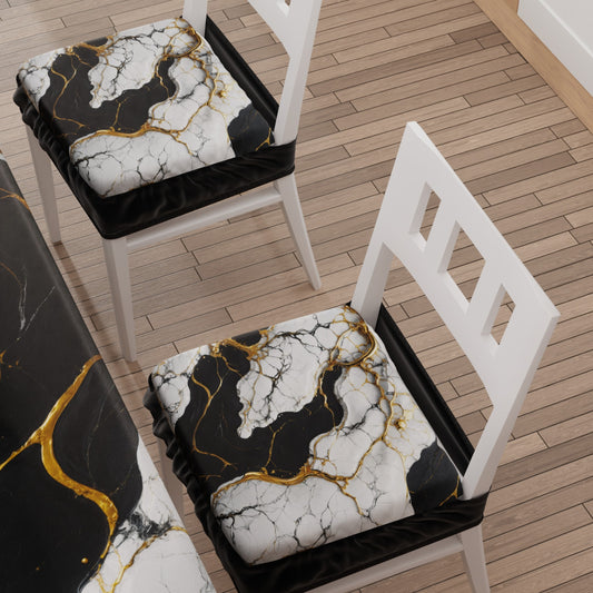 Coprisedia con Elastico Effetto Marmo Nero Bianco | Set 2 o 6 Pz | PETTI