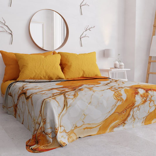 Copriletto Estivo, Coperta Leggera, Lenzuola Copriletto Effetto Arancione - AURANGE