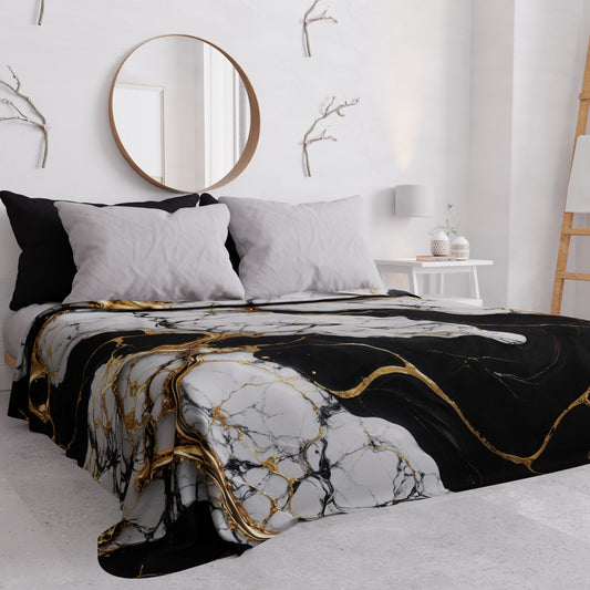 Copriletto Estivo, Coperta Leggera, Lenzuola Copriletto Effetto Nero Bianco - GILDENITE