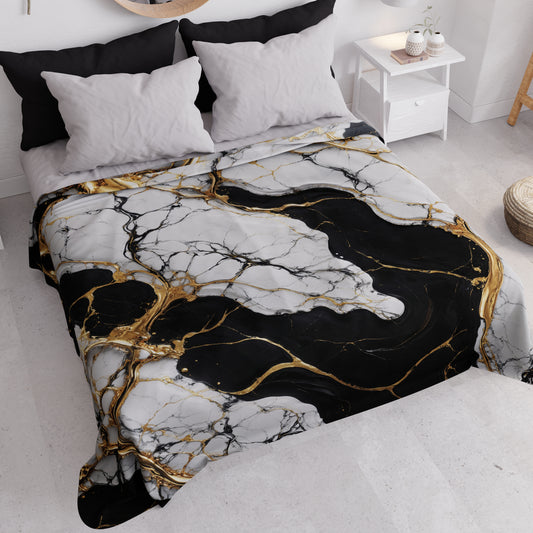 Copriletto Estivo, Coperta Leggera, Lenzuola Copriletto Effetto Nero Bianco - GILDENITE