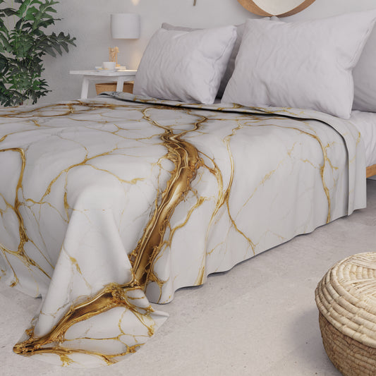 Copriletto Estivo, Coperta Leggera, Lenzuola Copriletto Effetto Bianco - MARBLICE