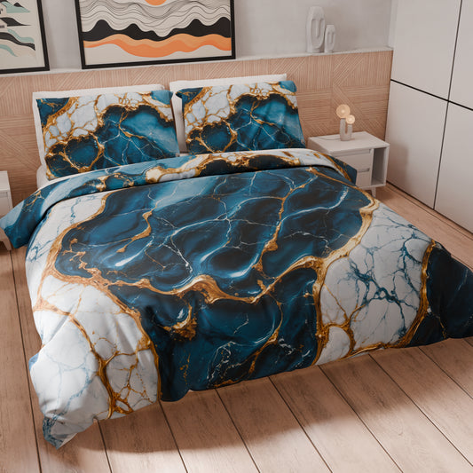 Copripiumino effetto marmo Blu PETTI Artigiani Italiani, vista frontale