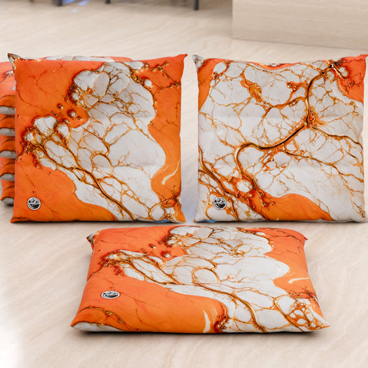 Cuscini per Sedie Cucina Eleganti Effetto Marmo Arancio - AURANGE