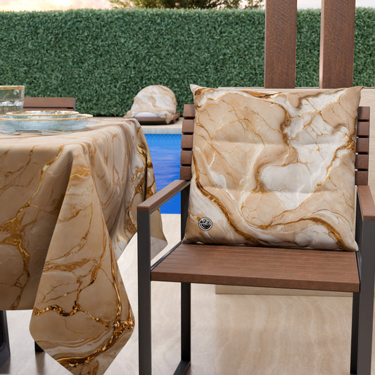 Cuscini per Sedie Cucina Eleganti Effetto Marmo Beige - DORACREAM
