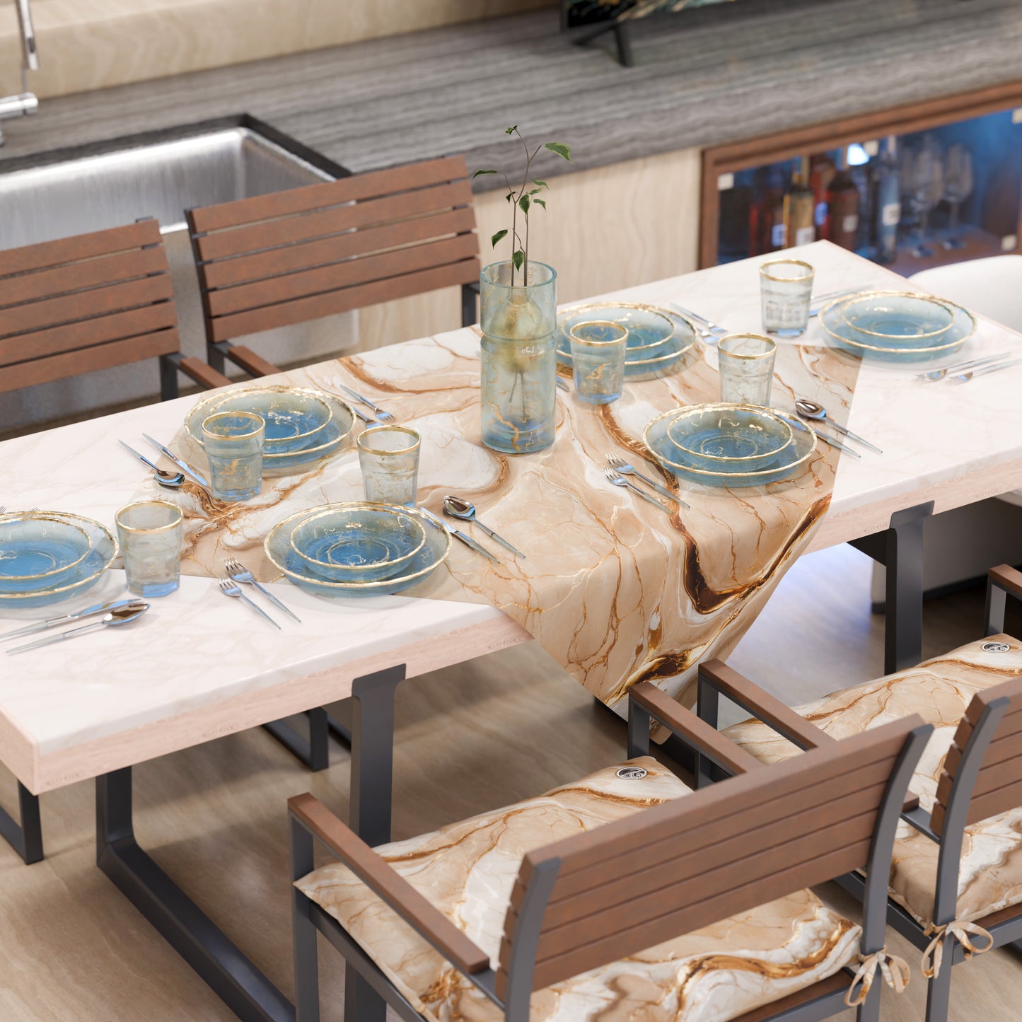 Centre de Table Moderne Effet Marbre Doracream