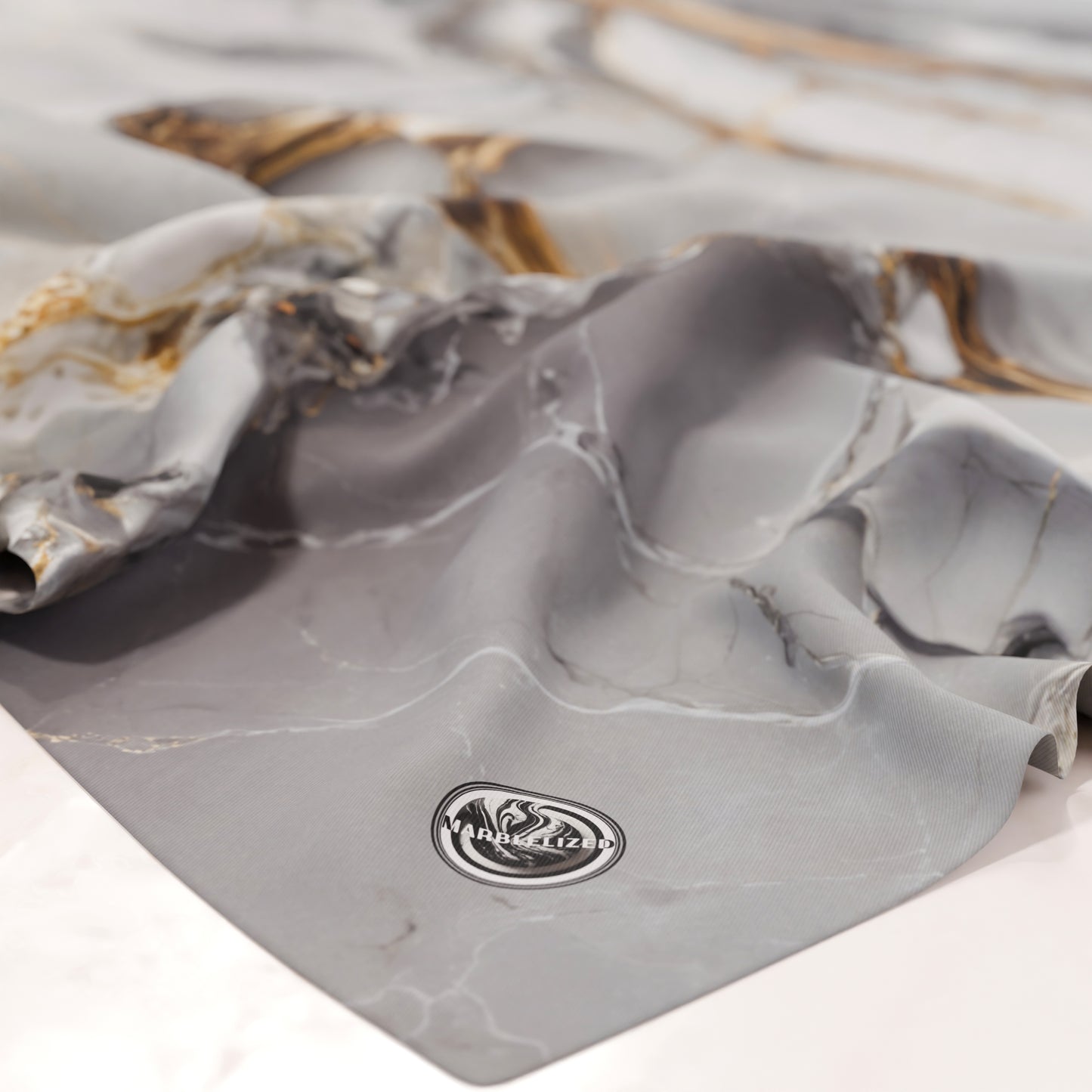 Nappe anti-taches effet marbre élégante gris clair - GRAFYLUX