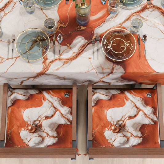 Cuscini per Sedie Cucina Eleganti Effetto Marmo Terracotta - TERRARUM