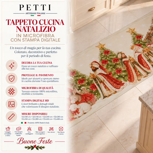 Tappeto Cucina Natalizio Antiscivolo Passatoia Natalizia Cucina lavabile Jesus 02