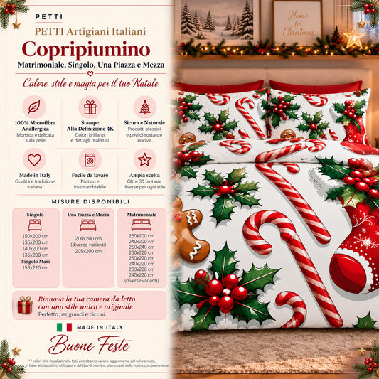 Copripiumini in Stampa Digitale Natalizi Candy Noel