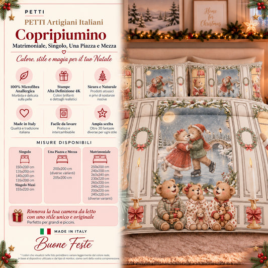 Copripiumini in Stampa Digitale Natalizi Orsetto 06