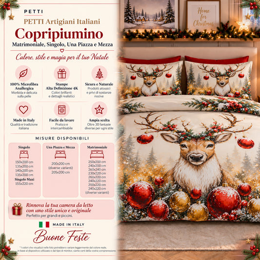 Copripiumini in Stampa Digitale Natalizi Renna