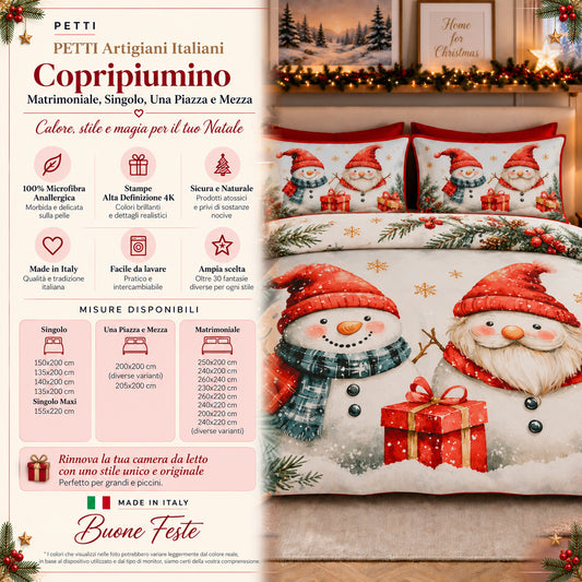 Copripiumini in Stampa Digitale Natalizi Pupazzo 02