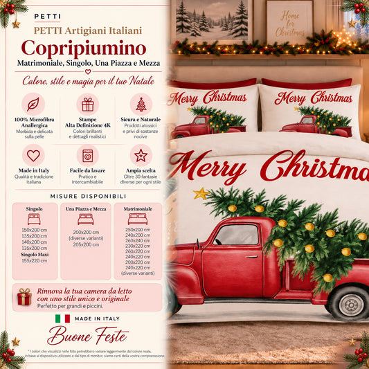 Copripiumini in Stampa Digitale Natalizi Merry Christmas