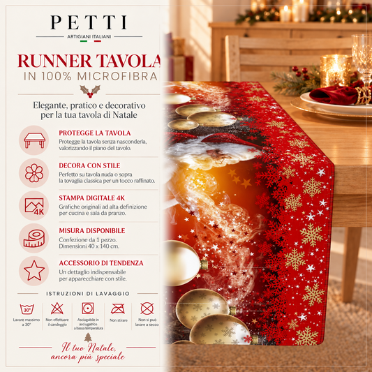 Runner Natalizi, Runner Tavola Natalizio, Tovaglia Runner Natalizia, Runner Cucina Babbo Natale