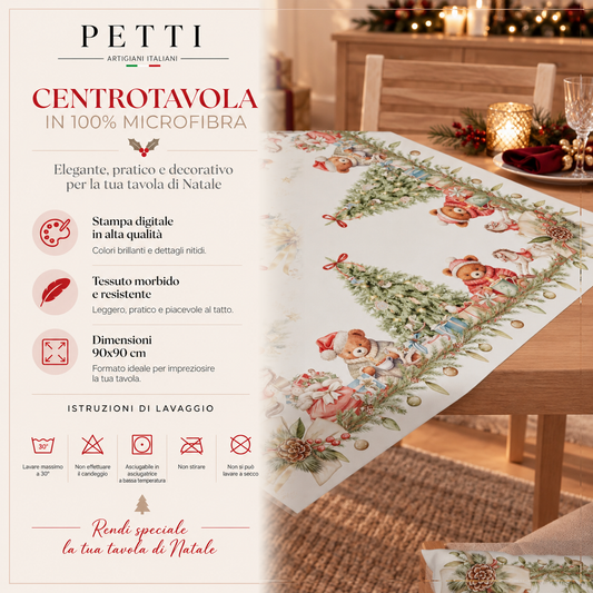 Centrotavola Natalizio per Cucina in Stampa Digitale Xmas Bears