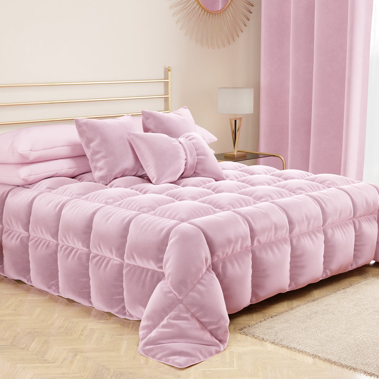 Coussin décoratif Noeud en velours 40x50 cm, coussin de canapé rose