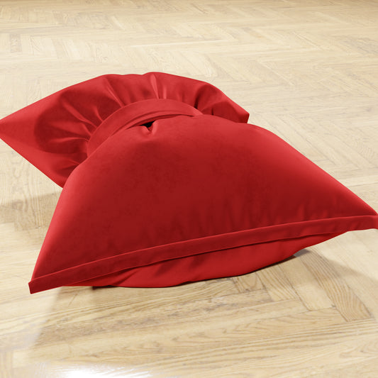 Cuscino Arredo Fiocco in Velluto 40x50 cm, Cuscino divano Rosso