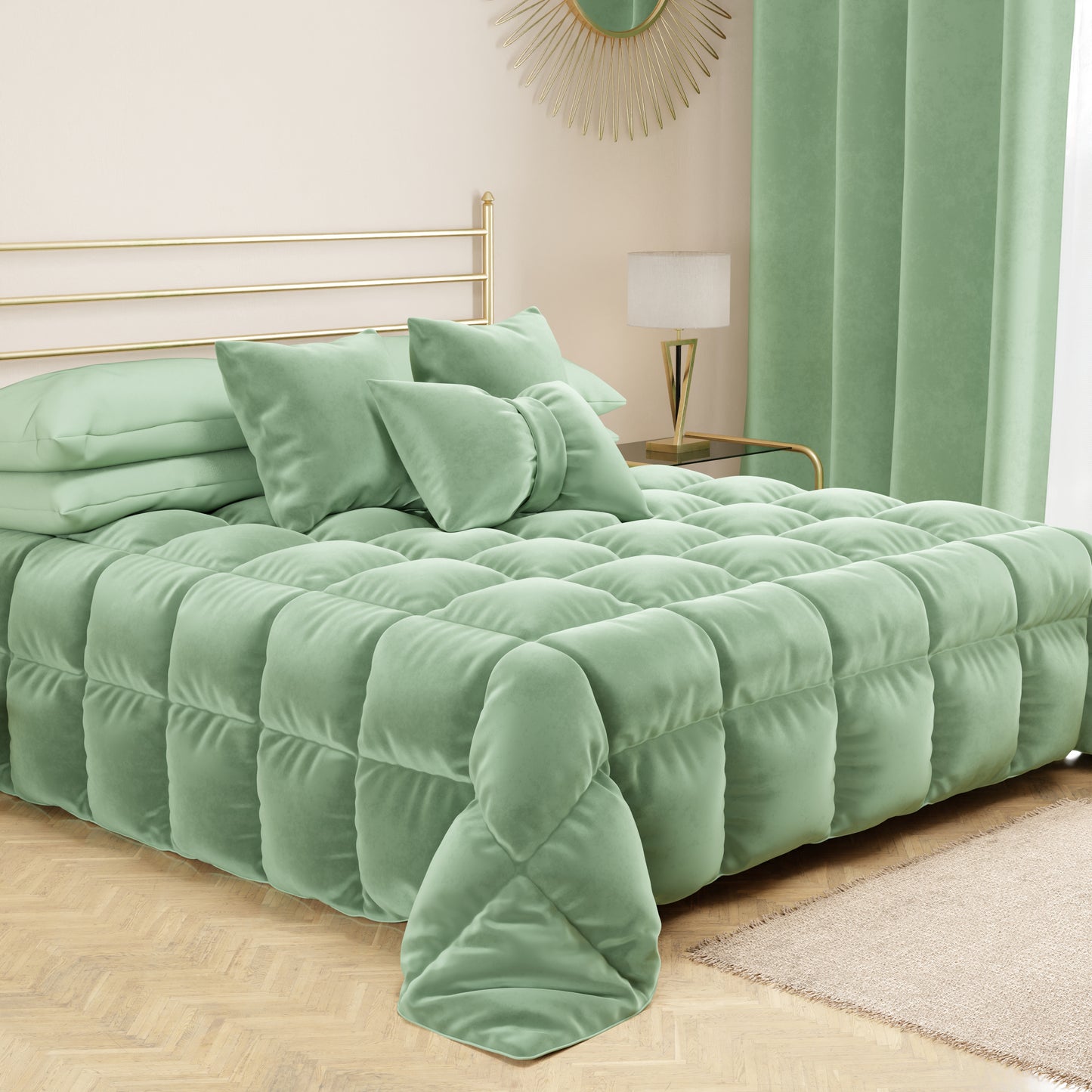 Coussin décoratif Noeud en velours 40x50 cm, coussin de canapé sauge