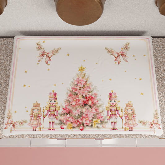 Housse de Plaque de Cuisson de Noël pour Cuisine en Impression Numérique Casse-Noisette Rose