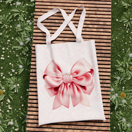 Borsa Shopper Donna, Borsa Spesa Riutilizzabile, Borsa Tote, Fiocco Rosa