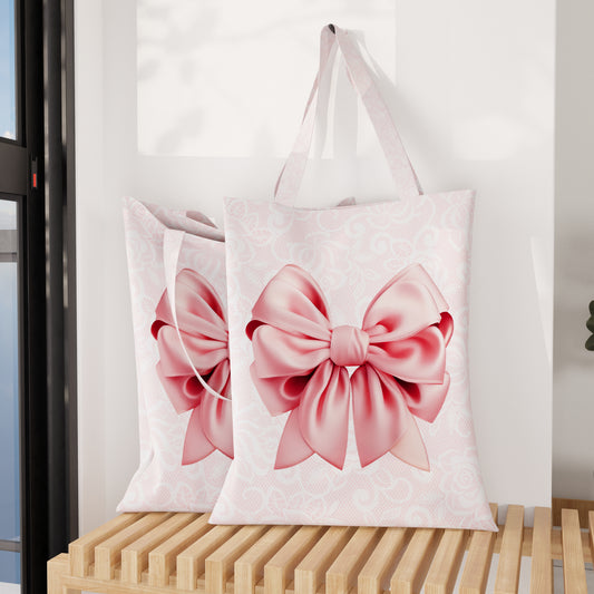 Borsa Shopper Donna, Borsa Spesa Riutilizzabile, Borsa Tote, Fiocco Rosa