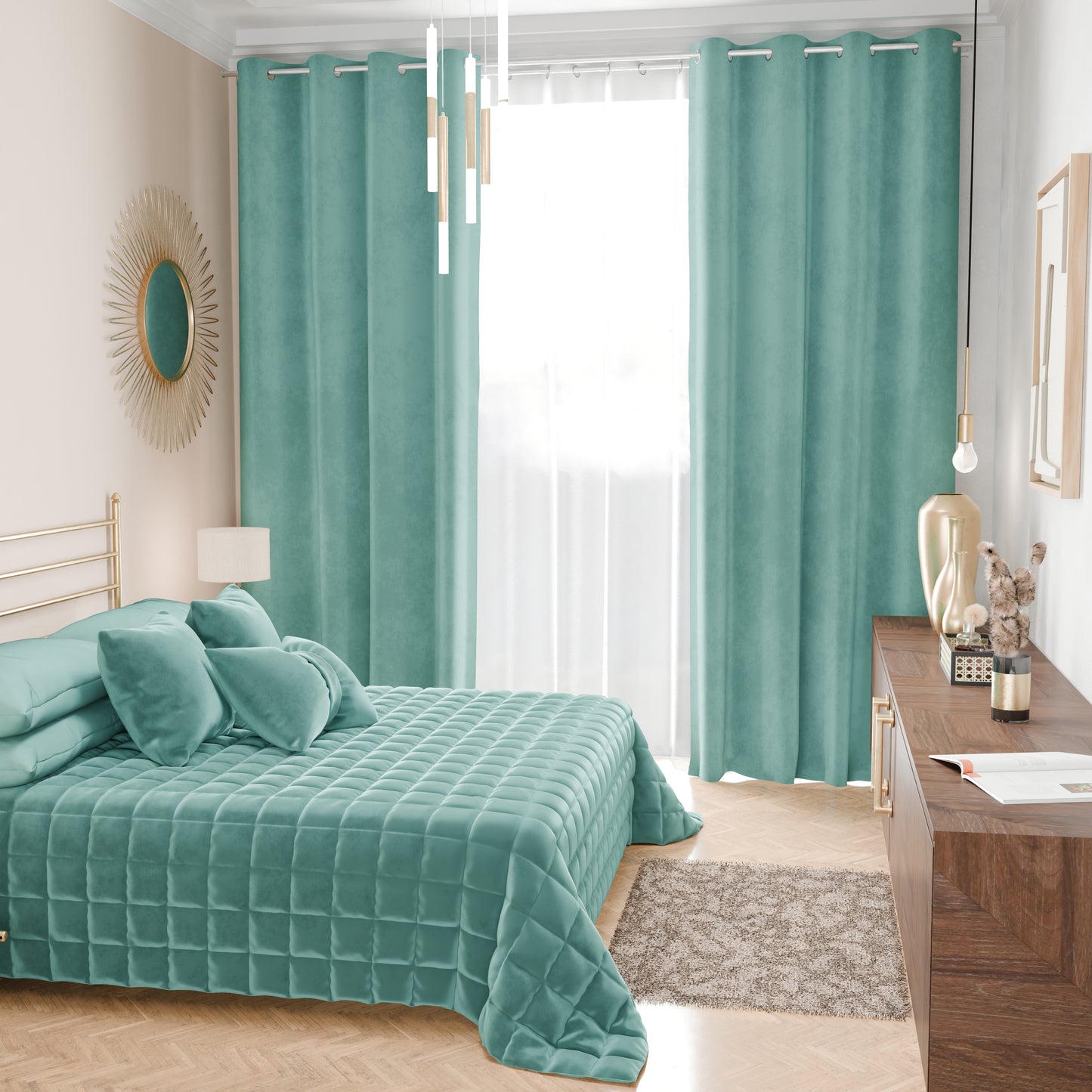 Couvre-lit matelassé printanier et automnal en velours double face Tiffany