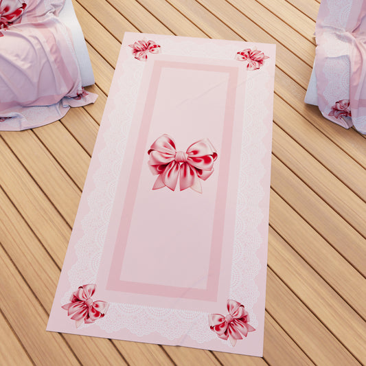 Microfibre Beach Towel, Beach Towel, Sunbed Towel, Pink Bow