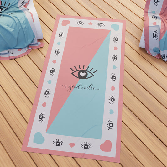Microfibre Beach Towel, Beach Towel, Sunbed Towel, Good Vibes
