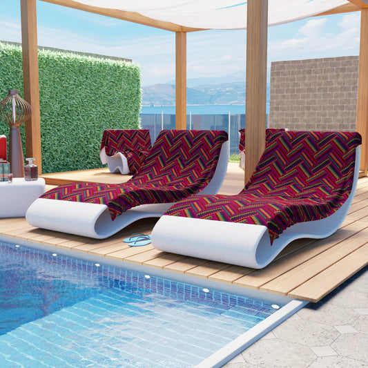 Microfibre Beach Towel, Beach Towel, Sunbed Towel, Bordeaux Stripes