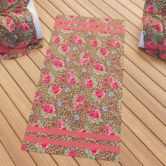 Microfibre Beach Towel, Beach Towel, Sunbed Towel, Animalier Roses