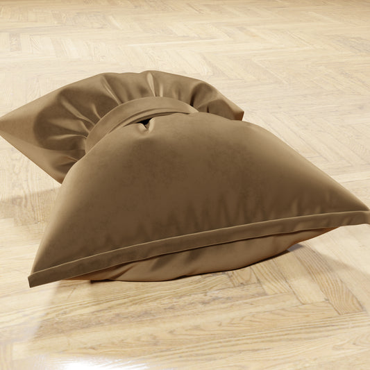 Cuscino Arredo Fiocco in Velluto 40x50 cm, Cuscino divano Tortora