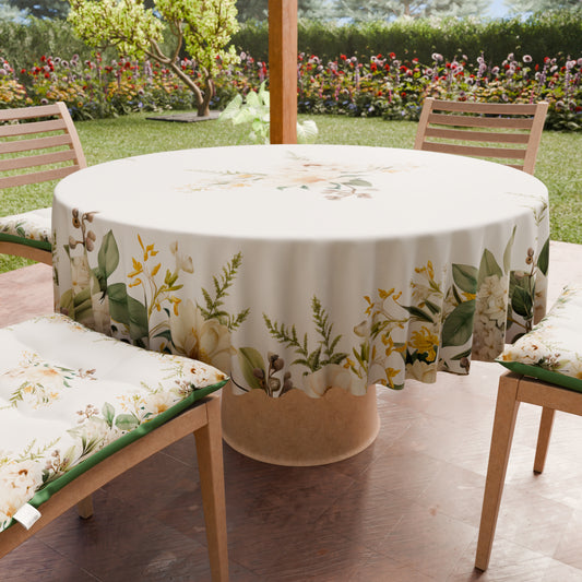 Tovaglia Rotonda Antimacchia Elegante - Ideale per cucina e sala da pranzo - Botanical