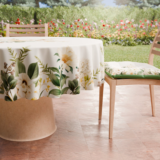 Tovaglia Rotonda Antimacchia Elegante - Ideale per cucina e sala da pranzo - Botanical
