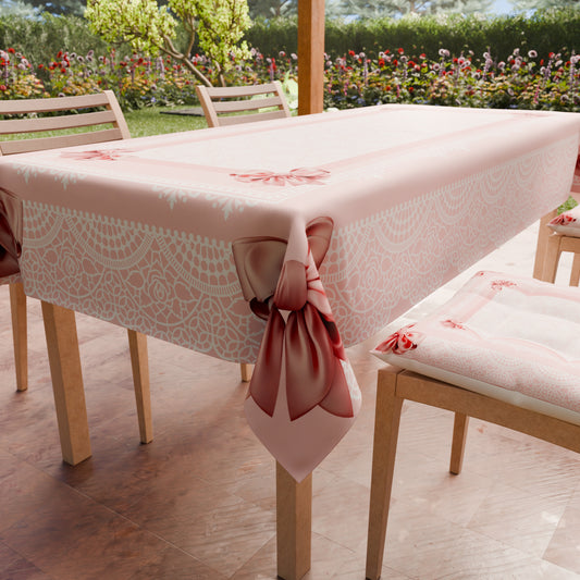 Tovaglia Antimacchia Fiocco Rosa Stampa Digitale 4K Made in Italy | PETTI