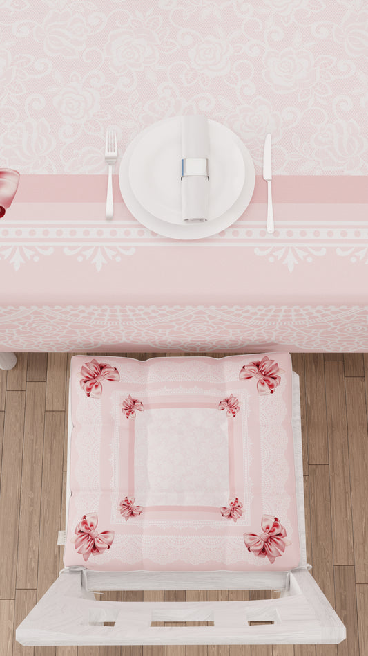 Cuscini per Sedie Coprisedia 6 Pezzi Fiocco Rosa