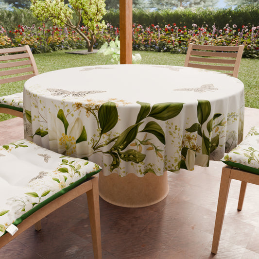 Tovaglia Rotonda Antimacchia Elegante - Ideale per cucina e sala da pranzo - Floral