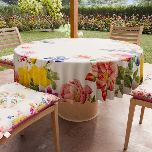 Tovaglia Rotonda Antimacchia Elegante - Ideale per cucina e sala da pranzo - Floreale 30