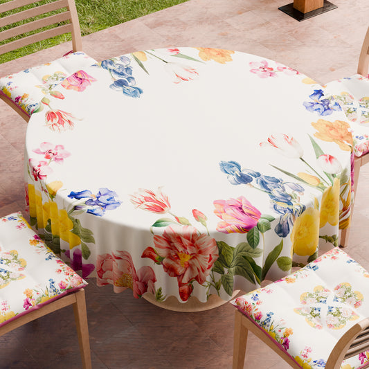 Tovaglia Rotonda Antimacchia Elegante - Ideale per cucina e sala da pranzo - Floreale 30